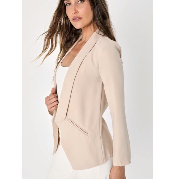 Lulus Jackets & Blazers - Lulus Miss Punctuality Taupe Lightweight Blazer Size Small NWOT